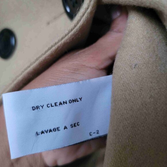 Tulle Womens Double Breasted Wool Blend Coat Notched Lapel Pockets Small - Picture 5 of 8